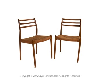 Pair Mid-Century Niels Otto Moller Model 78 Teak Chairs