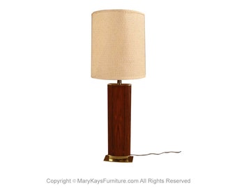 Large Laurel Rosewood Solid Brass Table Lamp