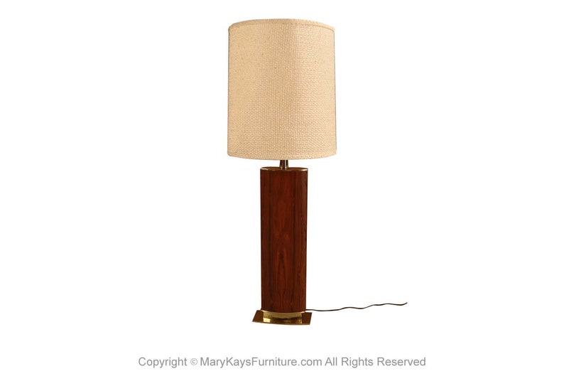 Large Laurel Rosewood Solid Brass Table Lamp image 1