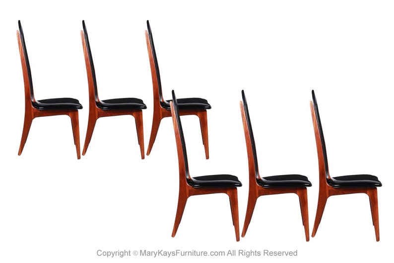 Mid Century Highback Dining Chairs Attributed to Adrian Pearsall image 2