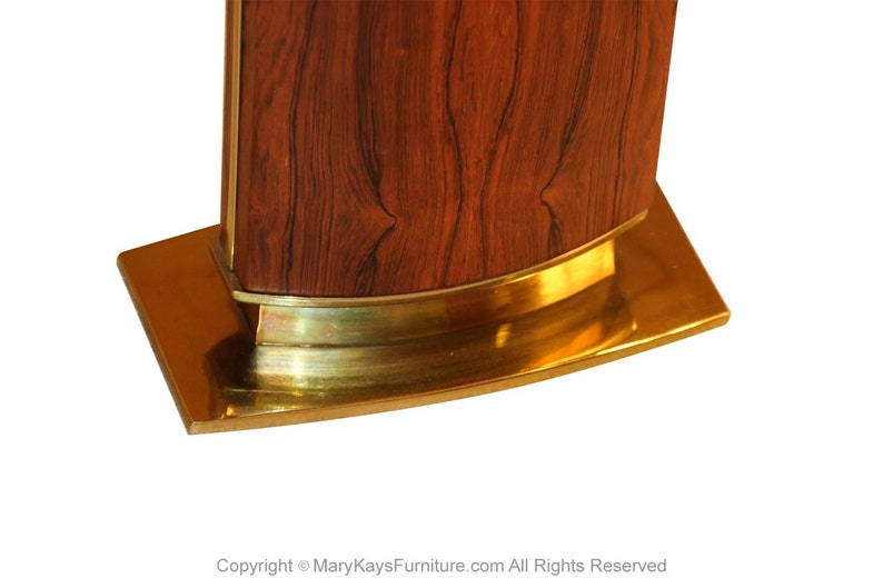 Large Laurel Rosewood Solid Brass Table Lamp image 2