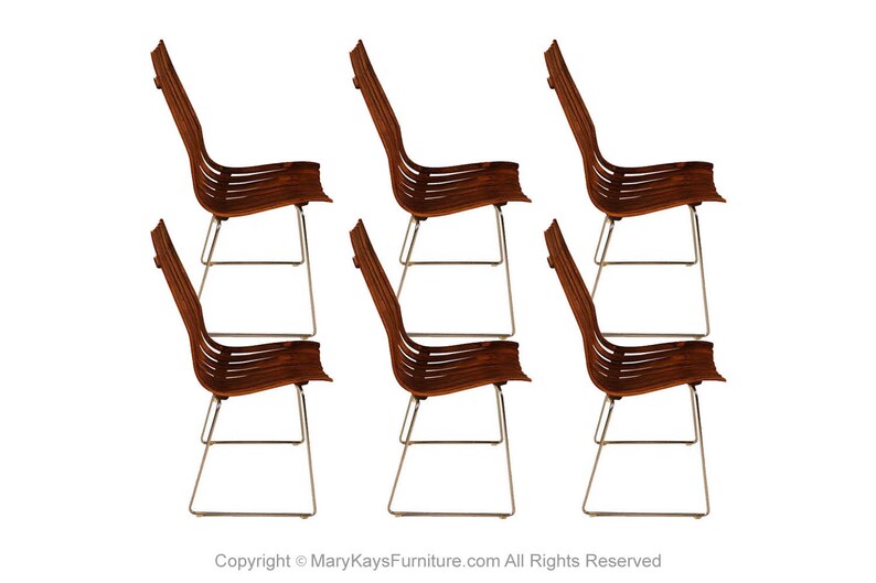 Norwegian Modern Hans Brattrud Scandia Rosewood Dining Chairs image 3