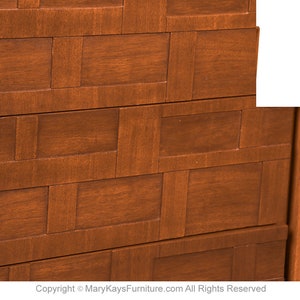 Mid-Century Walnut Weave Pattern Long Dresser image 4