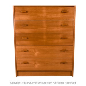 Teak Mid Century Modern Tall Dresser image 1