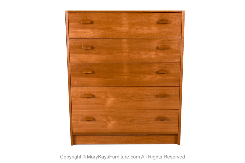 Teak Mid Century Modern Tall Dresser image 1