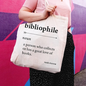 BIBLIOPHILE Tote Bag image 1