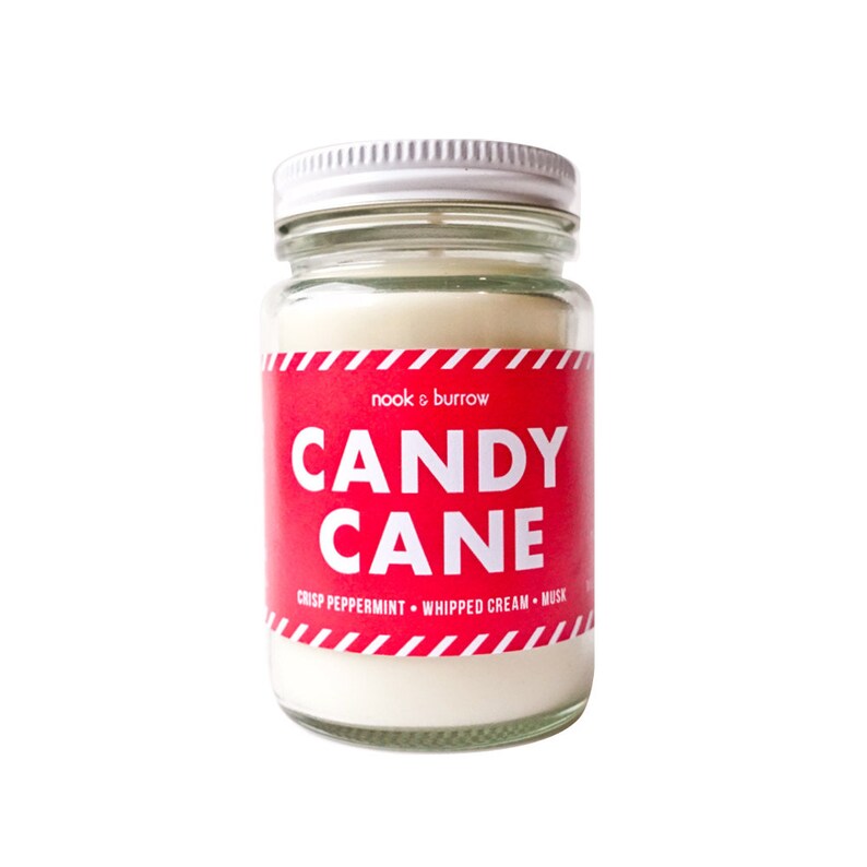 Candy Cane Christmas soy wax Candle Nook and Burrow image 4