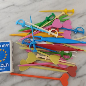 50 cocktail skewers as a bundle / skewers loose / selection from the 1970s - 90s