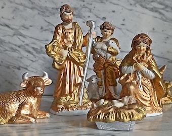 Krippe Figuren aus Keramik / Krippenspiel / heilige Familie / religiöse Deko /  / Weihnachtsgeschichte Jesus, Maria & Josef