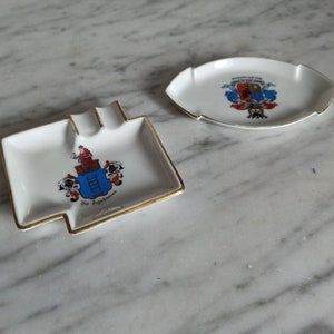2 ashtrays made of porcelain / souvenirs / Germany 60s / mid century