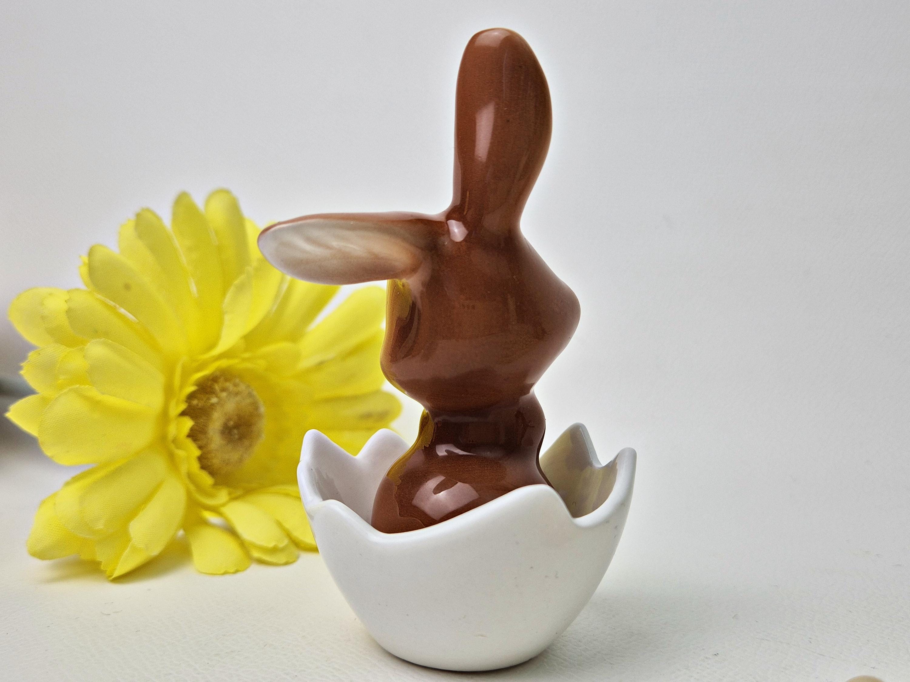Goebel Ceramic Figurine of a Rabbit Sitting in an Eggshell / Vintage ...