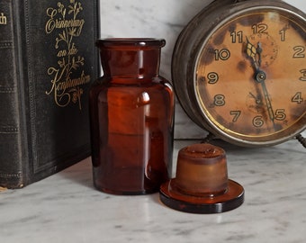 brown apothecary bottle 100ml / apothecary glass / medicine bottle