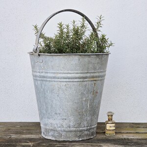 galvanized bucket as a flowerpot for the garden or balcony / zinc bucket / water bucket / garden bucket / plant bucket / planter / 10 liters