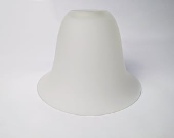 small vintage lampshade made of etched frosted glass / white lampshade / 1970s / country house / 9.5 cm (3.3/4") high