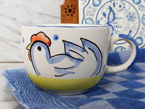 Vintage Mug / Large Coffee Cup With "chicken" Motif / 1990s / Sndgen  Keramik Germany - Etsy