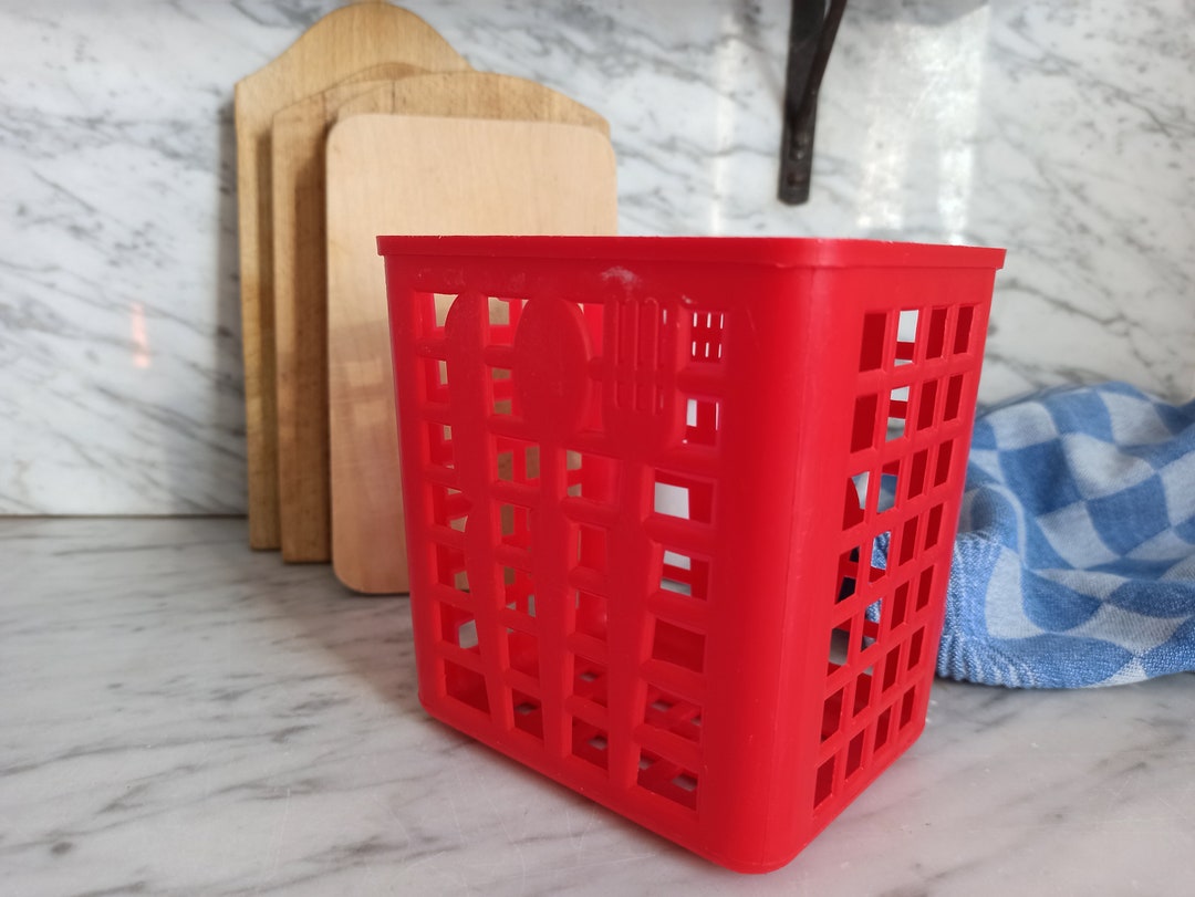 Vintage Plastic Cutlery Basket / 1990s / Cutlery Drainer Etsy