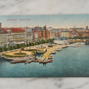 vecchia cartolina / cartolina descritta / Amburgo Jungfernstieg 1925 / carta collezionabile