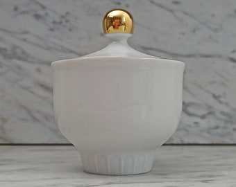 Vintage suikerpot / gouden rand / midden 20e eeuw, jaren 60 / Henneberg porselein