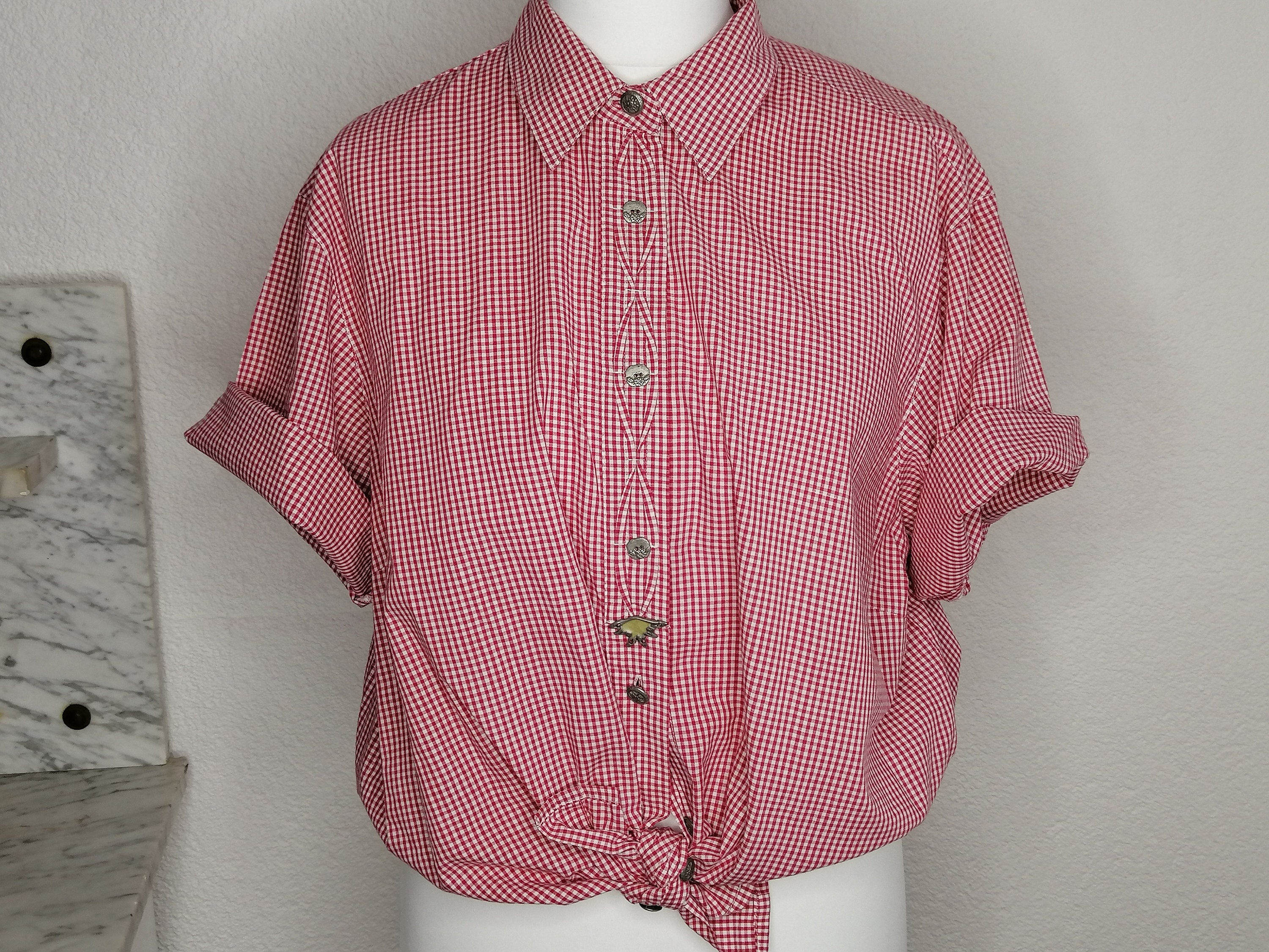 pink checkered shirt womens