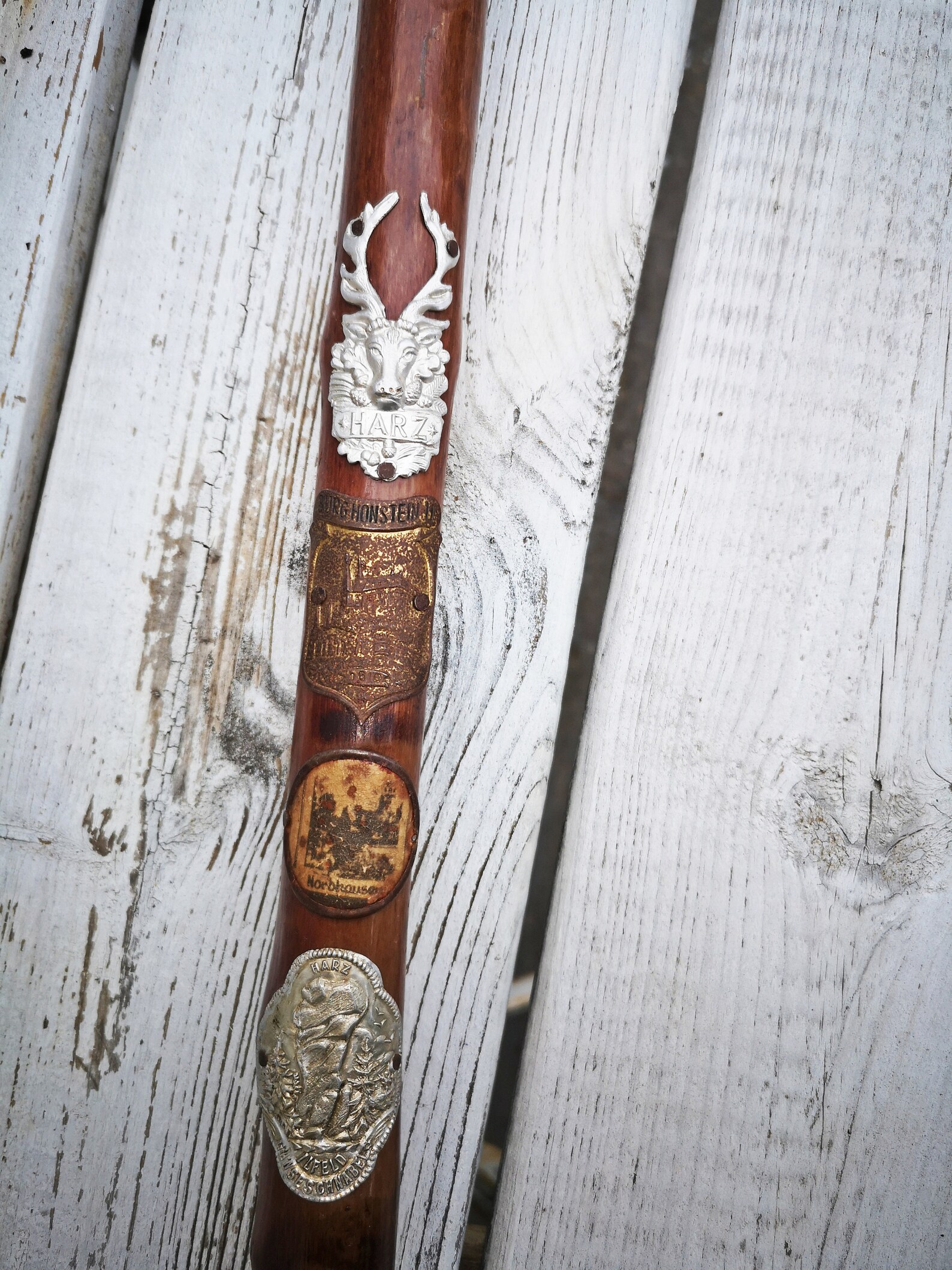 German Walking Stick Cane 34.5 with Stocknagels BADGES Etsy