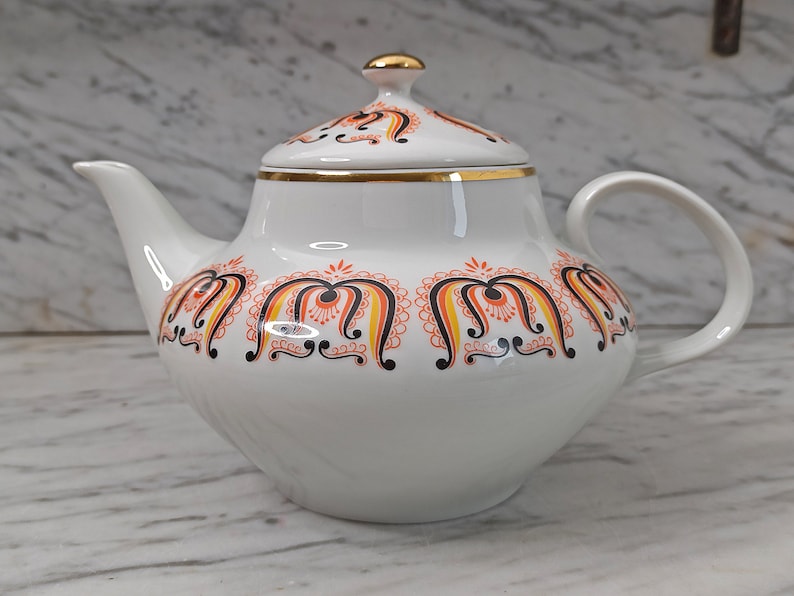 60s teapot Lichte and Piesau porcelain Mid Century image 1