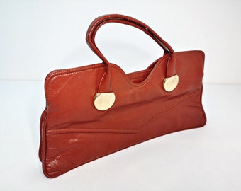 Vintage handbag, maroon, leather bag, Y2K