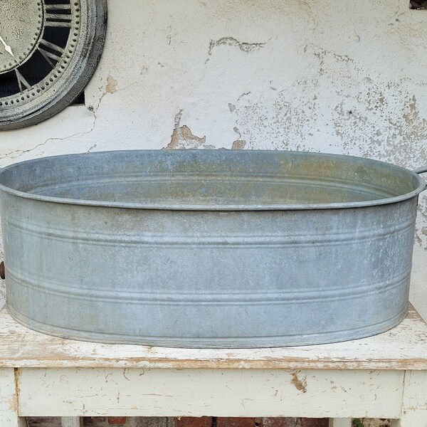 Vintage zinc tub 110 liters / galvanized tub / wash tub / wash tub / laundry tub