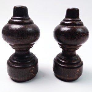 2 x Wooden curtain rod end caps / end knobs / (Set of 2) for curtain rods Ø 28 mm