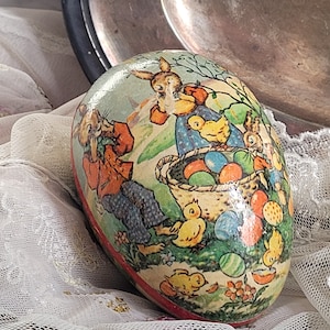 SMALL filling egg / Vintage EASTER EGG / fillable Easter egg made of papier-mâché / 11 cm cardboard egg