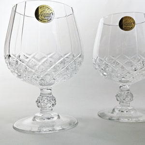 2 fine vintage cognac glasses made of crystal / France / brandy glasses / shot glasses / crystal glasses / lead crystal / cut crystal