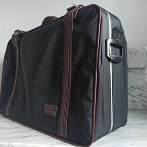 Vintage suitcase with wheels / retro travel bag / large travel suitcase - 1990s