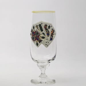 Copo de cerveja vintage com motivo skat / cartas de baralho - verde - folha / copo colecionável de tulipa de cerveja / tulipa / 0,25L
