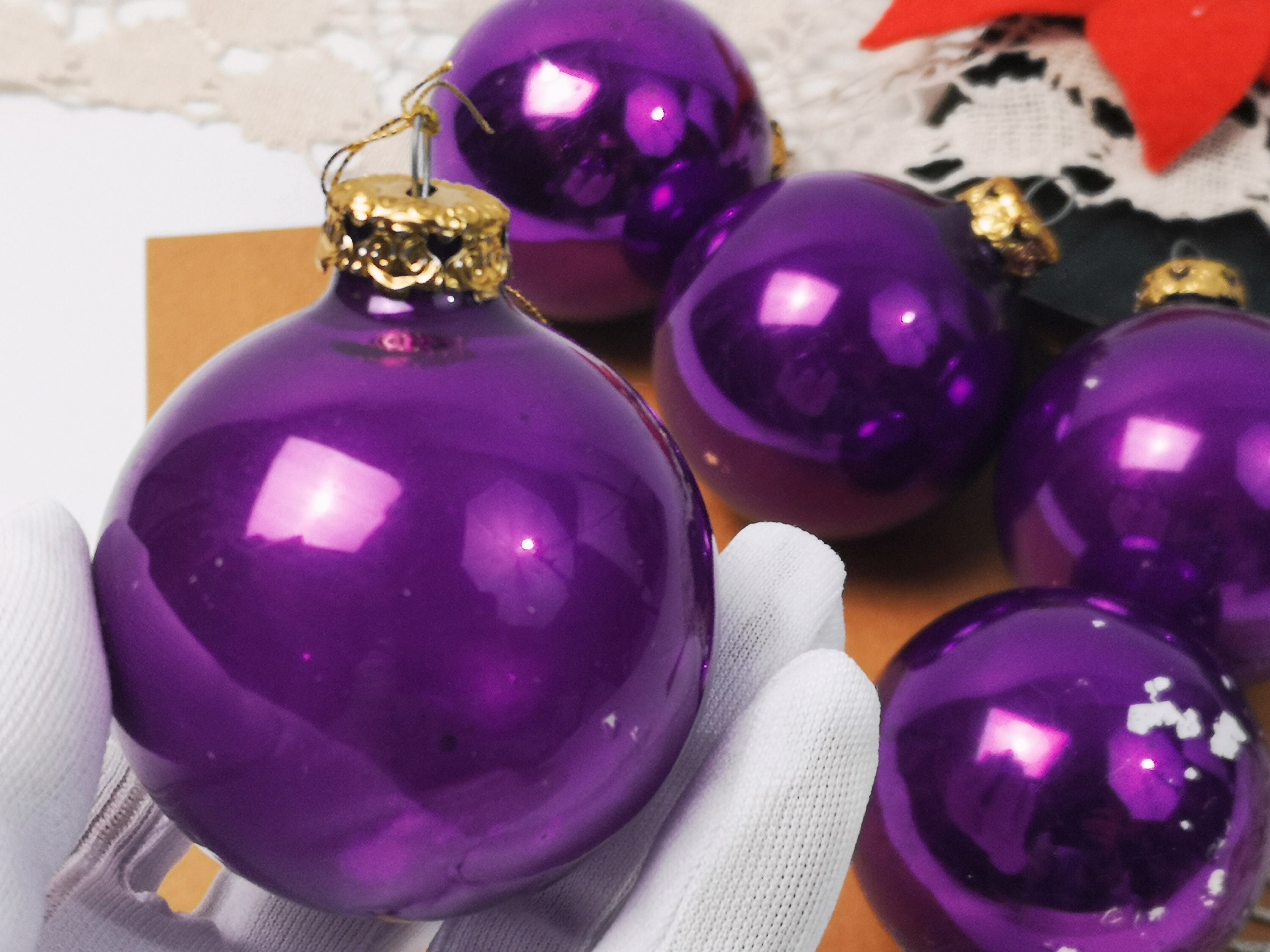 Onbreekbare kerstballen met glitters (kleur- champagne
