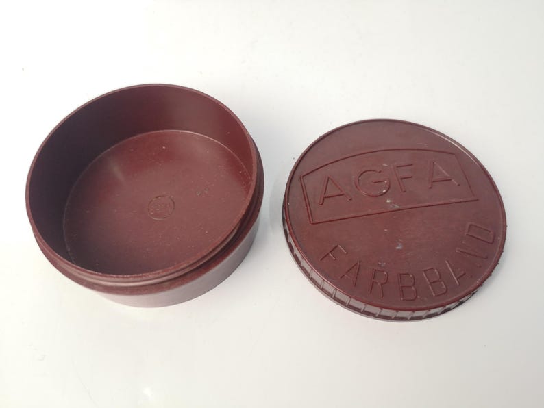 Small Tins From AGFA With Screw Lid / Bakelite Tins / Lidded Tin / Ø 6.