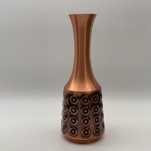 Vintage vase made of copper and brass / Bohemian style / handmade from the 1960s