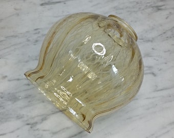 Vintage lampshade / 1960s / yellowish tinted glass lampshade