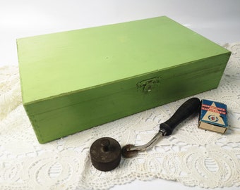 Grüne Holzbox Kästchen aus Holz / Vintage Box zum Sortieren / Sortierfach shabby chic / Fotobox