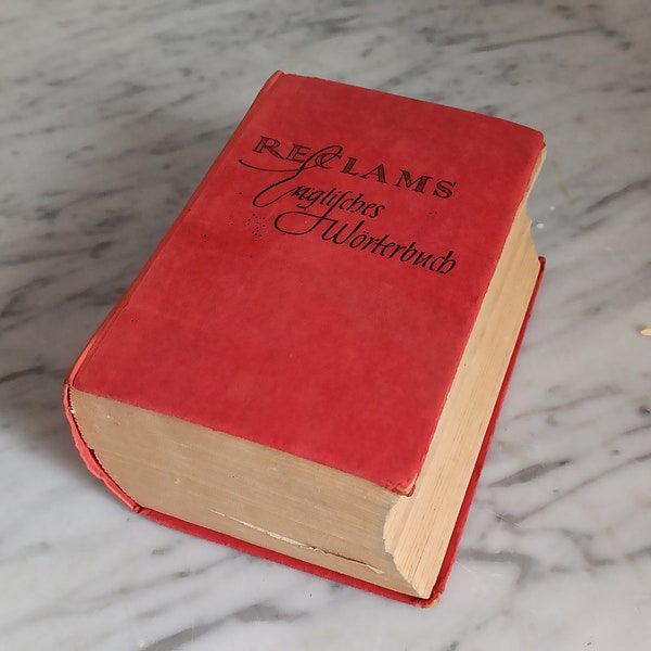 Vintage Buch / Reclams Englisches Wörterbuch / Deutsch Englisch / Englisch Deutsch 1940er Jahre / altdeutsche Schrift