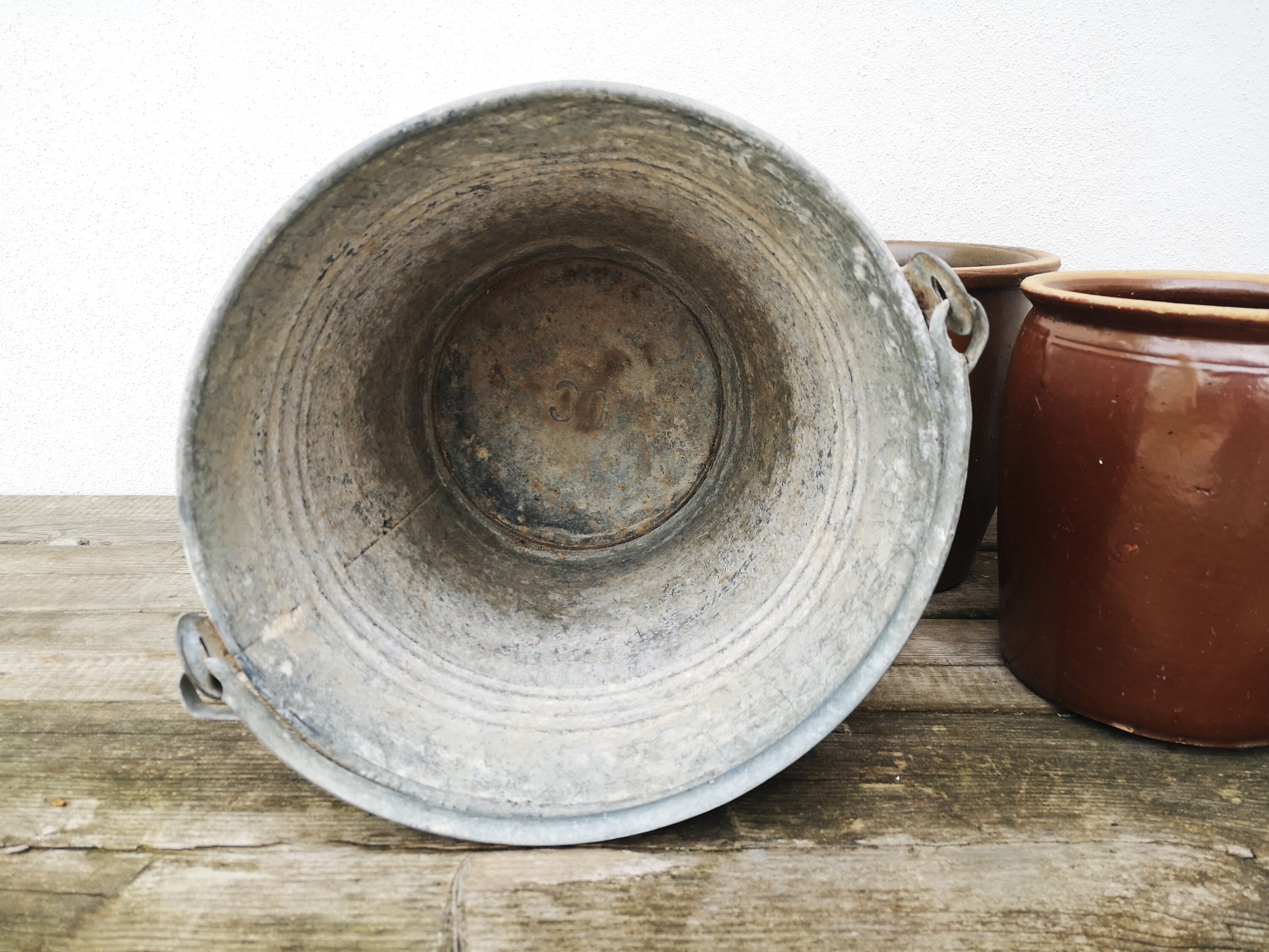 Secchio per Fiori Decorativo da Giardino, Vaso in Metallo