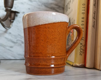 VINTAGE ceramic mug / coffee mug / running glaze