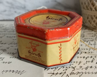 Vintage tin can / tin box / tin can pins / collectors tin