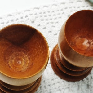 2 old wooden egg cups / hand-turned / natural product / boho image 4