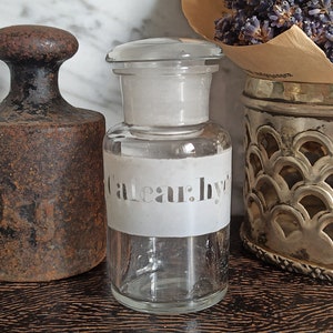 small clear apothecary bottle 50ml / apothecary glass / medicine bottle