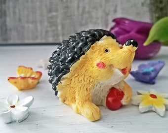 small hedgehog / kitsch / ceramic figurine, miniature, mini