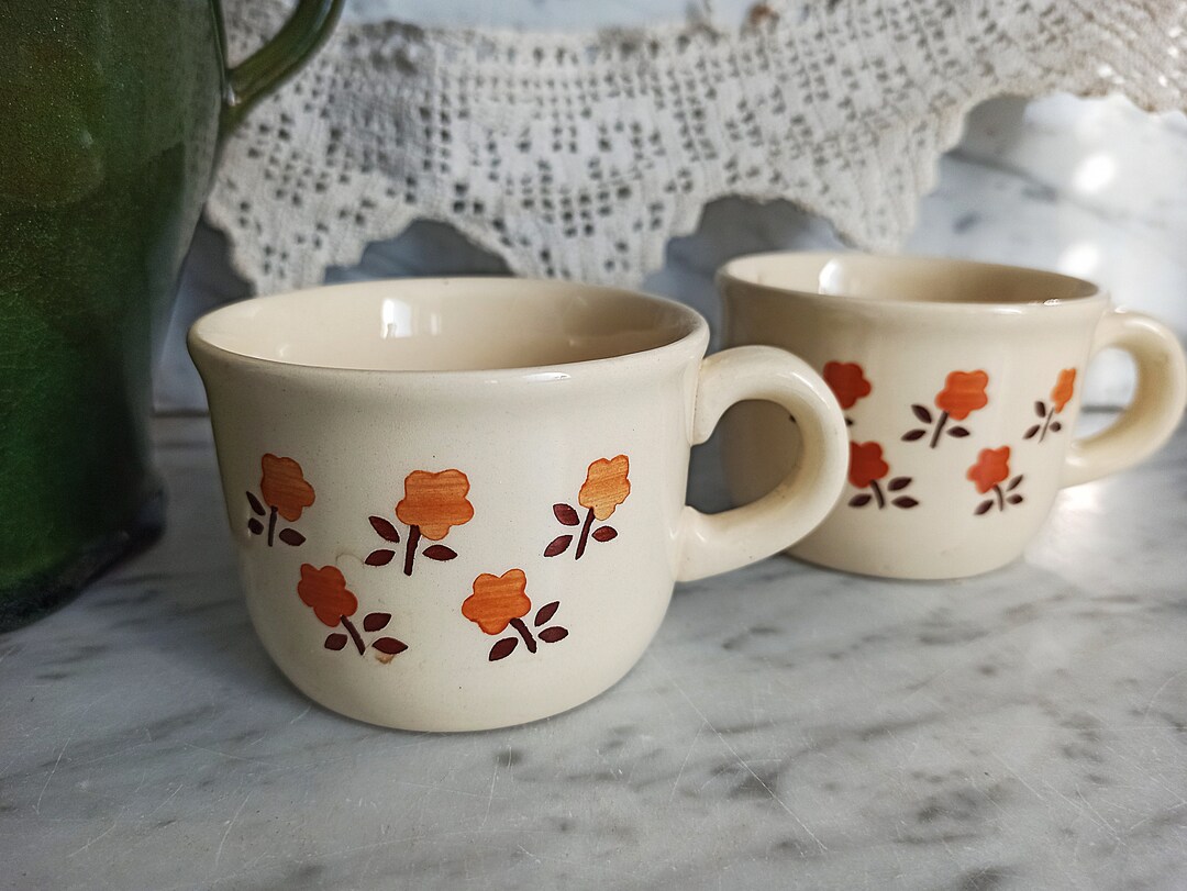 2 Pretty Ceramic Coffee Cups / VINTAGE Coffee Cup / Old Cups Etsy UK