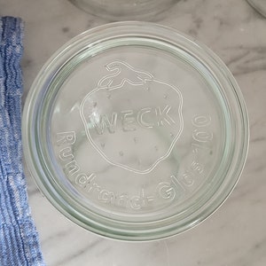 old Weck jar / Weck canning jar / round rim jar 100 / storage jar / jar with lid / canning jar / 1/2 liter / 500 ml image 3