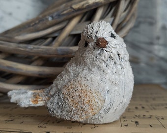 kleiner Vogel / kleine Deko Figur aus Keramik / 2000er  / 7 cm