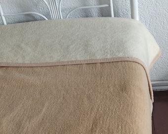 Cozy blanket / warm blanket / 1990s / vintage blanket beige / retro cuddly blanket / wool blanket 145 x 200 cm / natural tones