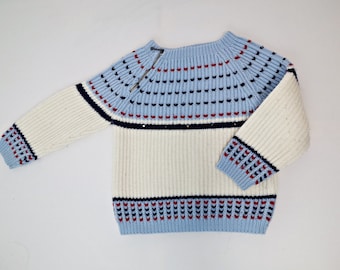 sweet wool sweater for babies / knit sweater / sweater / striped / vintage children's clothes / baby clothes Gr. 98/110