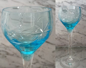 Hellblaues Glas / Römer / Weinglas  / Art Déco